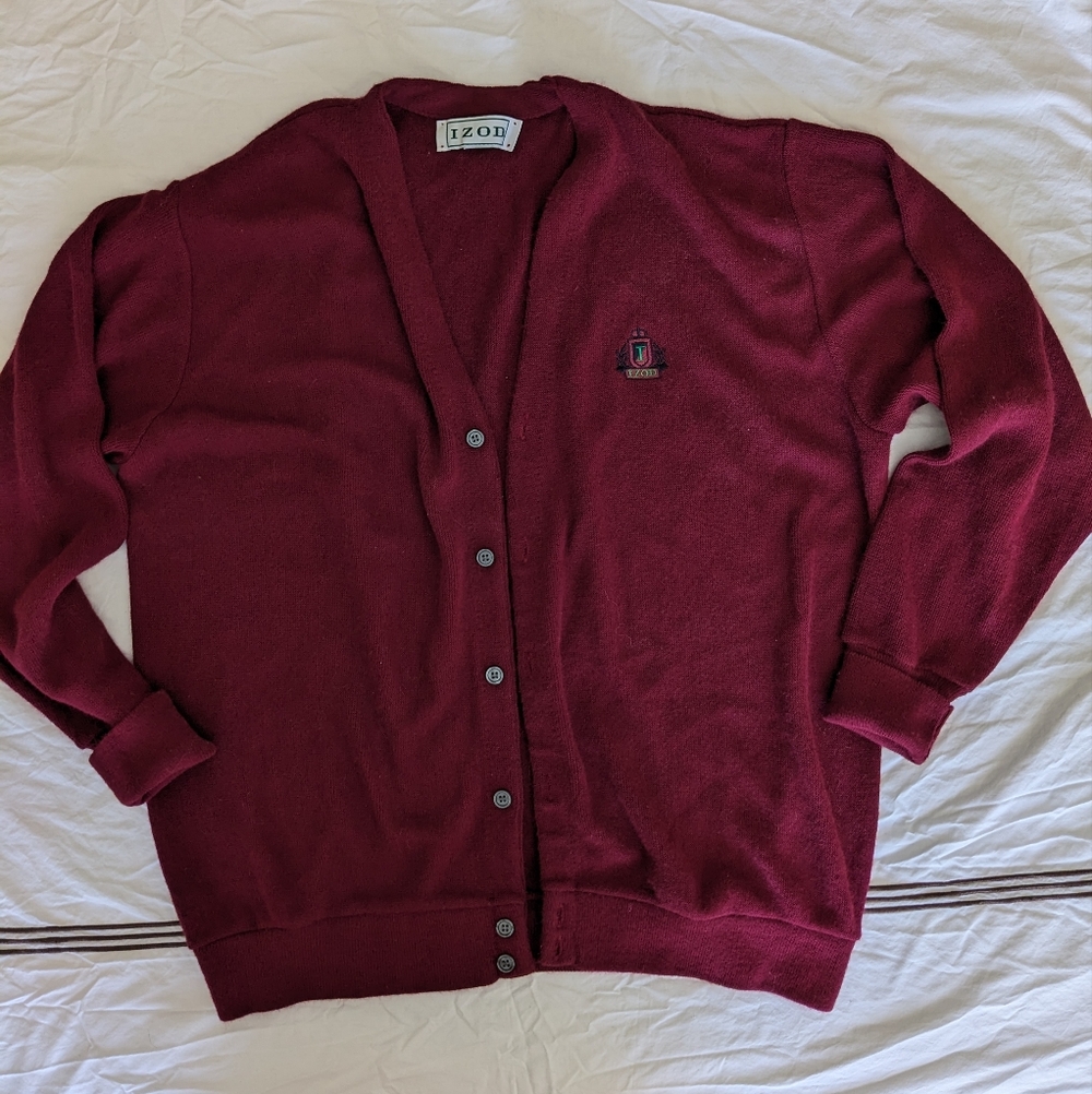 Burgundy Button-Up Cardigan